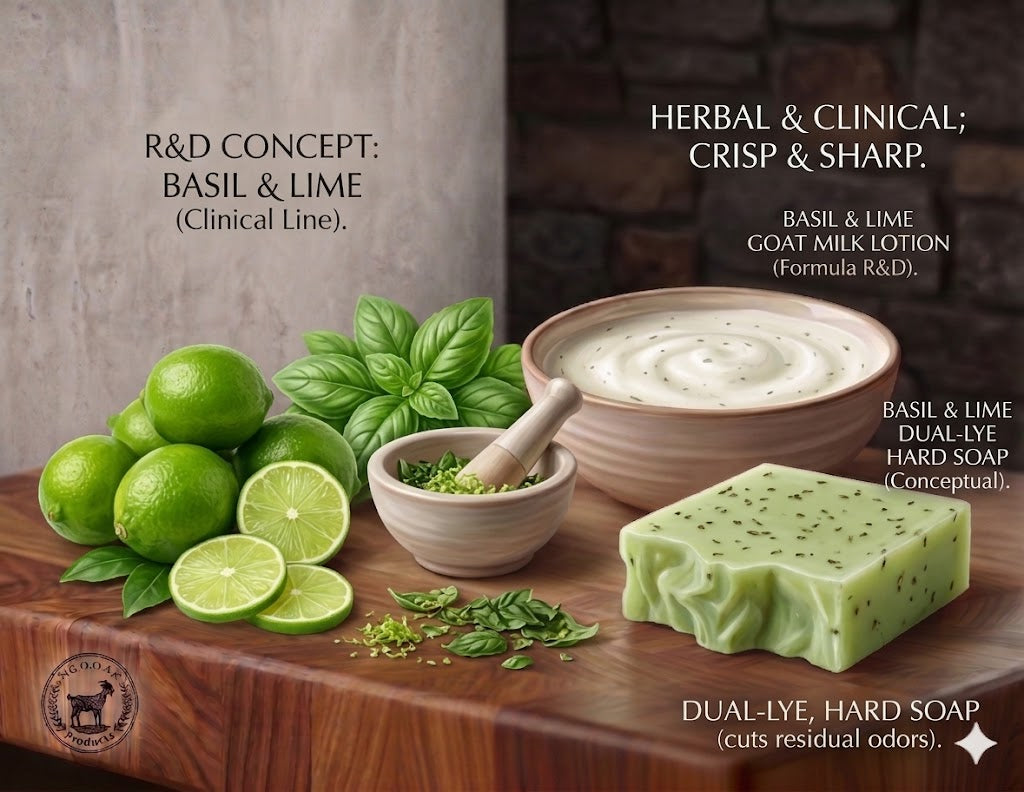 Basil & Lime Dual-Lye Caprine Soap Formulation | R&D Concept