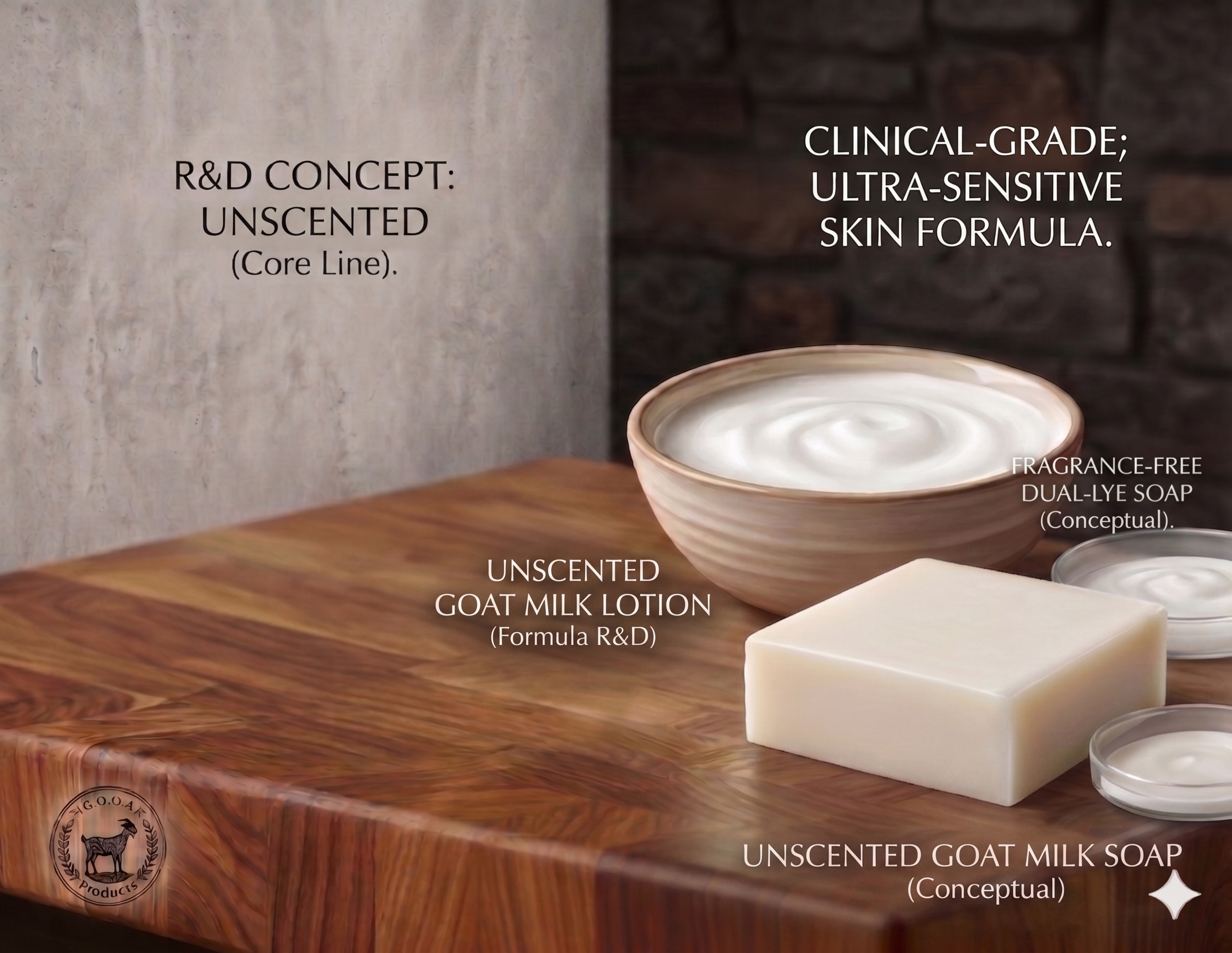 Fragrance-Free dual lye Caprine Soap Formulation | R&D Concept