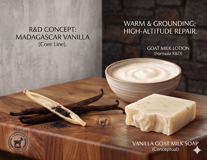 Pure Madagascar Vanilla dual lye Caprine Soap Formulation | R&D Concept